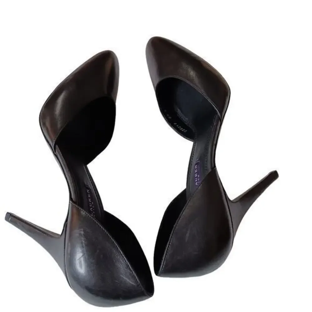 RALPH LAUREN COLLECTION‎ Purple Label Shoes Heels Pumps D'Orsay Size 8.5 Black